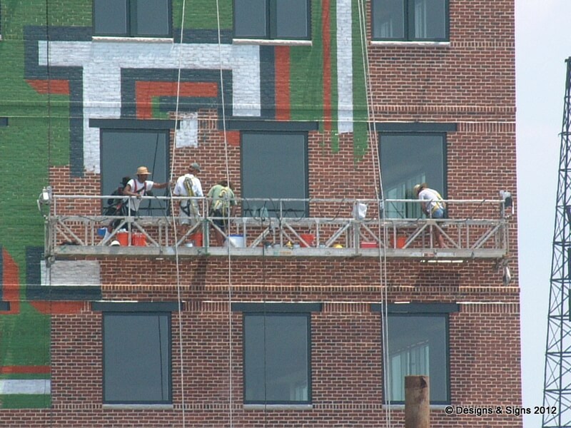 Architectural Mural, Painted Lettering on Brick at Bond Street Wharf.