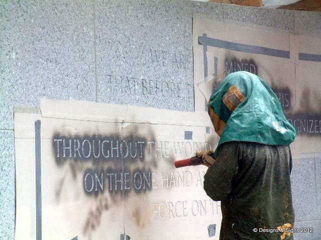 Carved Stone Lettering – WWII Memorial