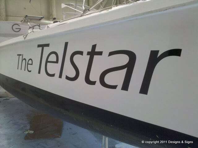 Custom Boat Name, Lettering on The Telstar