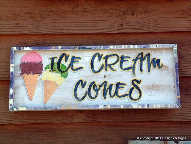 Ice Cream Signs. Yummy Ice Cream Cones!