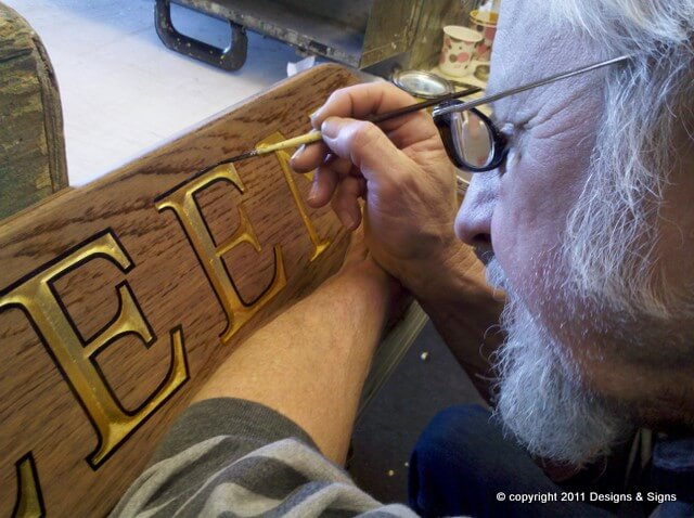 Wooden Quarterboards with Gold Leaf Letters, Kathleen.