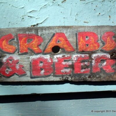 FAUX ANTIQUE SIGNS – CRABS & BEER
