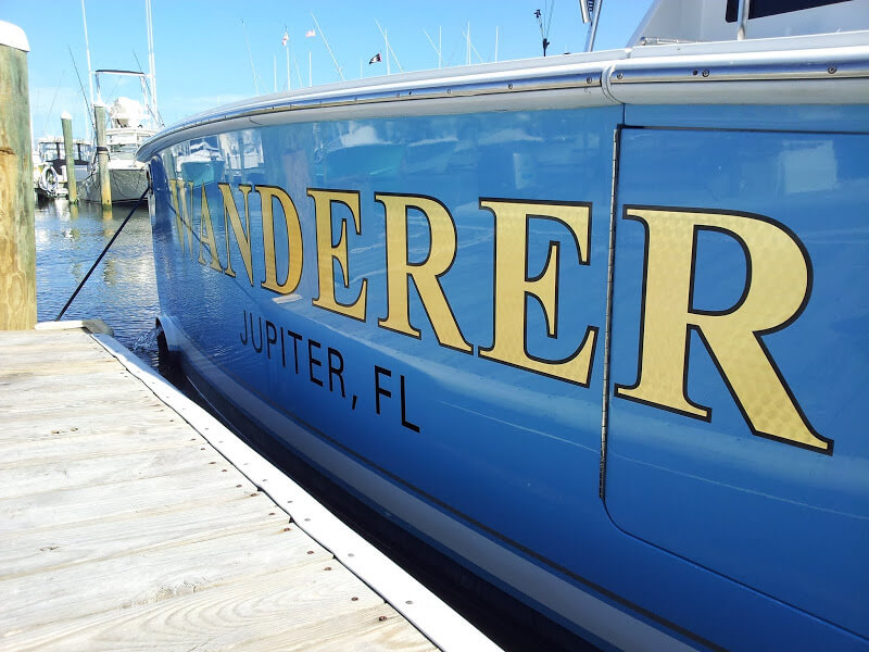 Gold Leaf Boat Lettering