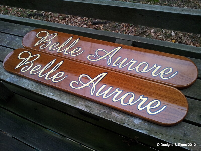 Carved Boat Signs – Belle Aurore