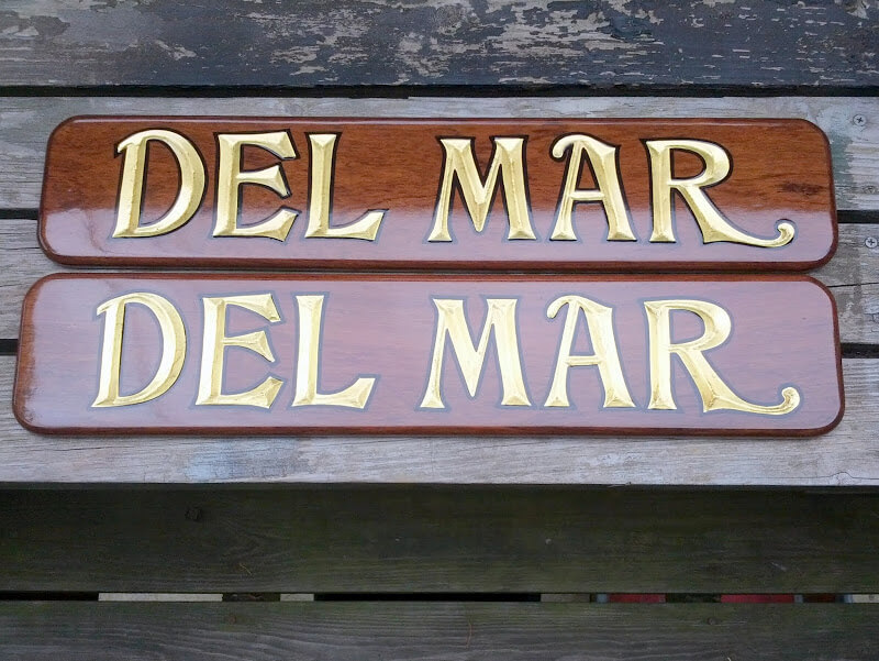 Nantucket House Names, Carved Quarterboards for Del Mar.