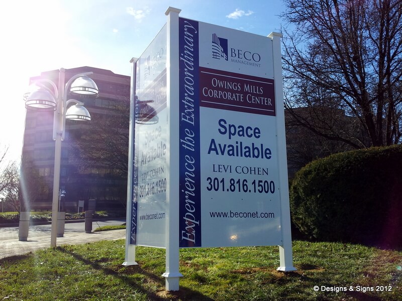 4×8 Real Estate Signs, Alumalite Signs at Beco, Owings Mills.