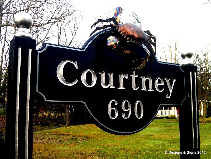 Hand Carved Mahogany Sign / Courtney 690 – An Address Sign for Your Home.
