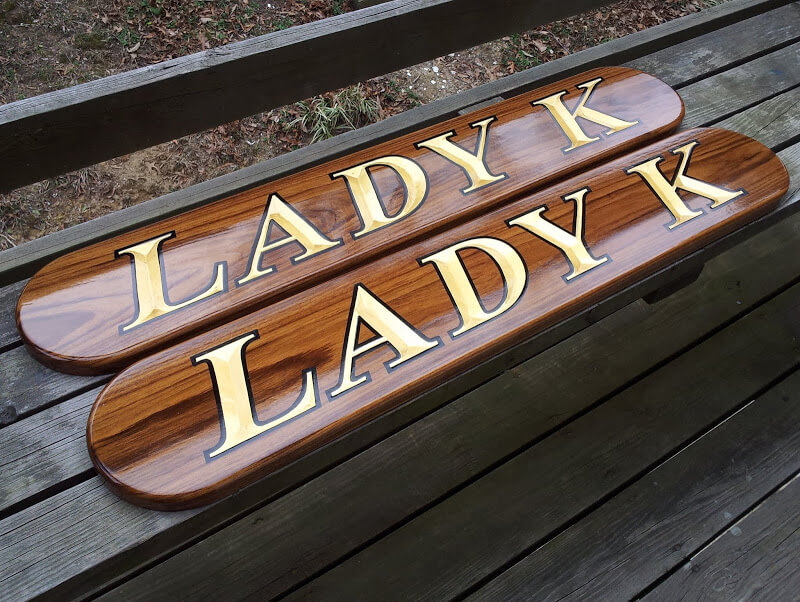 Nautical Nameboards / Quarterboards made for Lady K