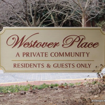 SANDBLASTED SIGNS – WESTOVER PLACE