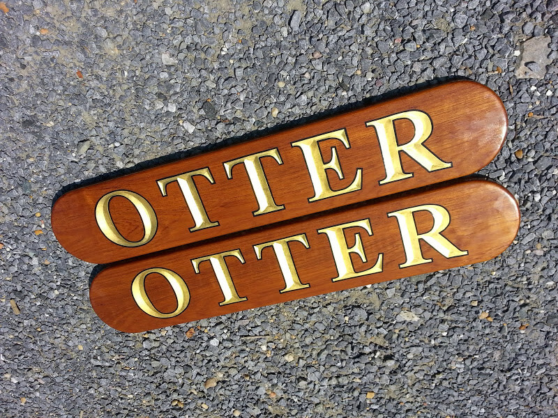 Quarterboard Sign / Carved Quarterboards for a Yacht Named Otter