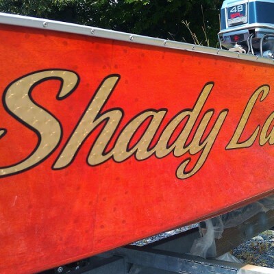 GOLD LEAF BOAT NAME – SHADY LADY