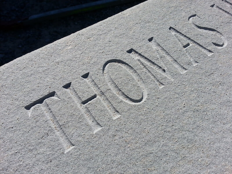 carved lettering in stone