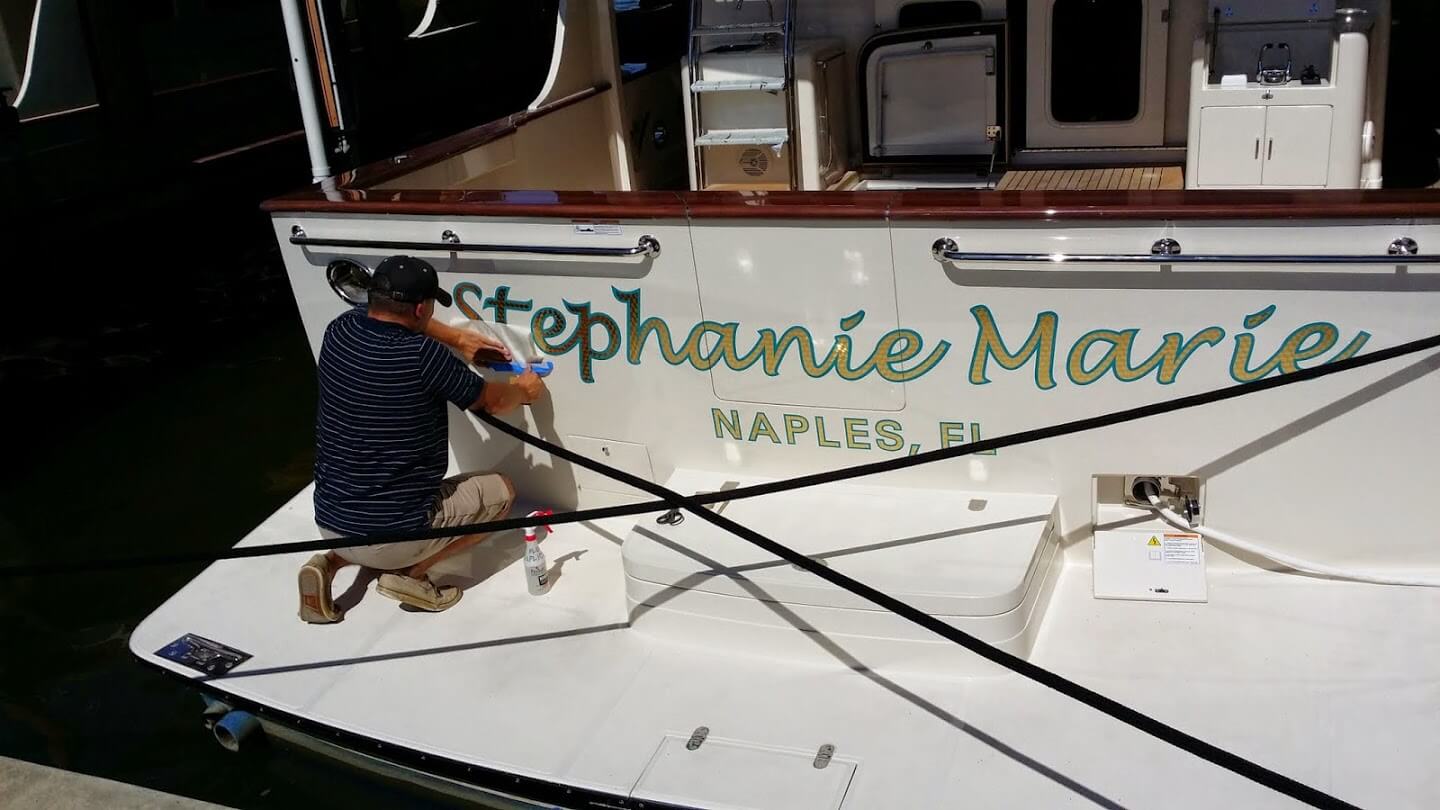 Gold Leaf Yacht Lettering – Stephanie Marie