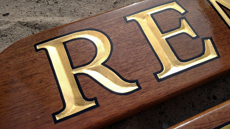 Custom Quarterboard Signs with Gold Leaf – Remedy