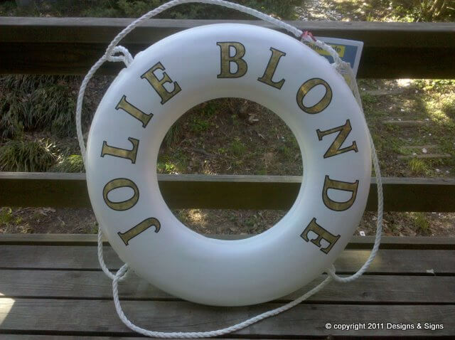 Jolie Blonde - a personalized ring buoy
