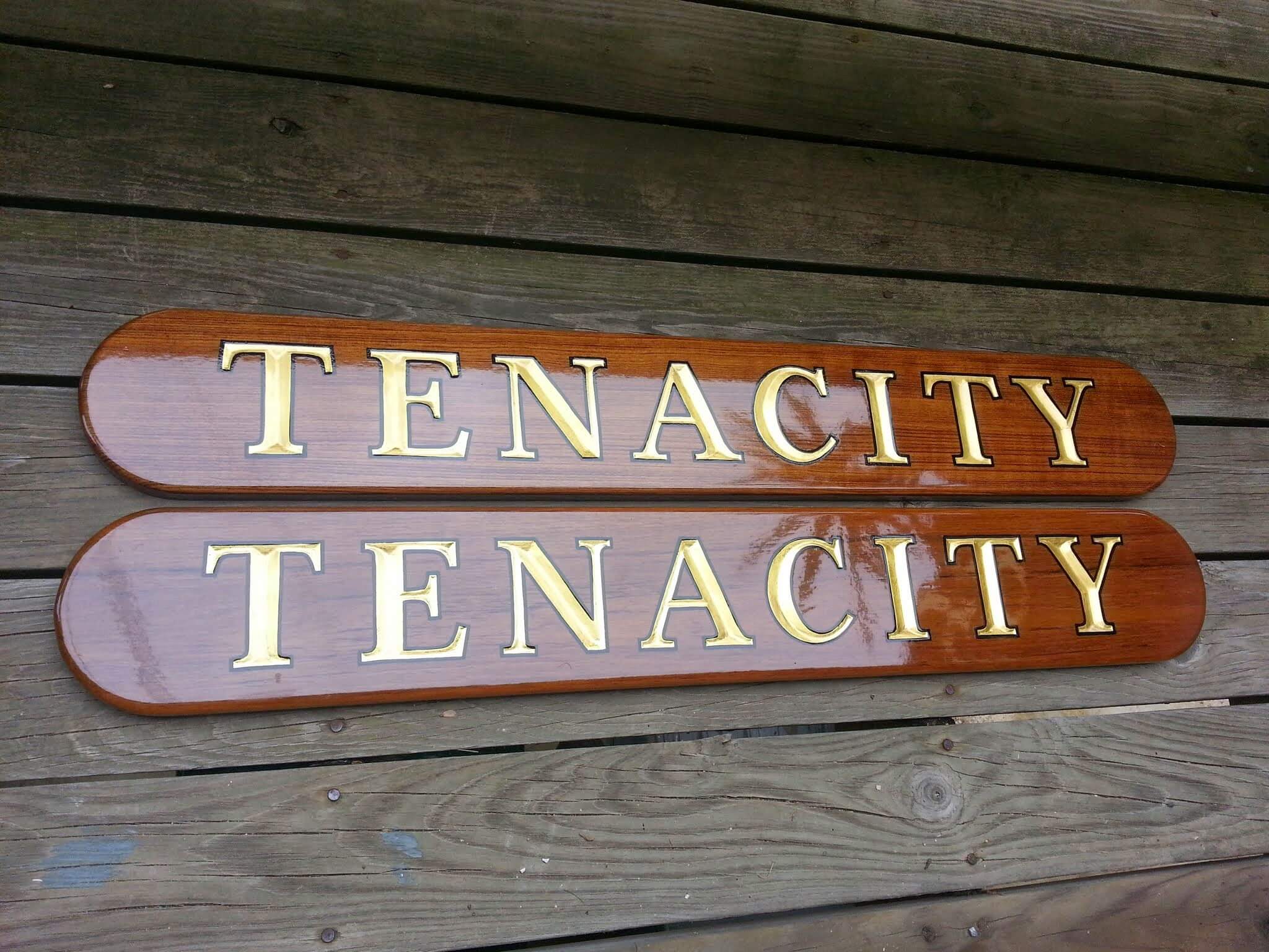 Teak Quarterboards for Tenacity
