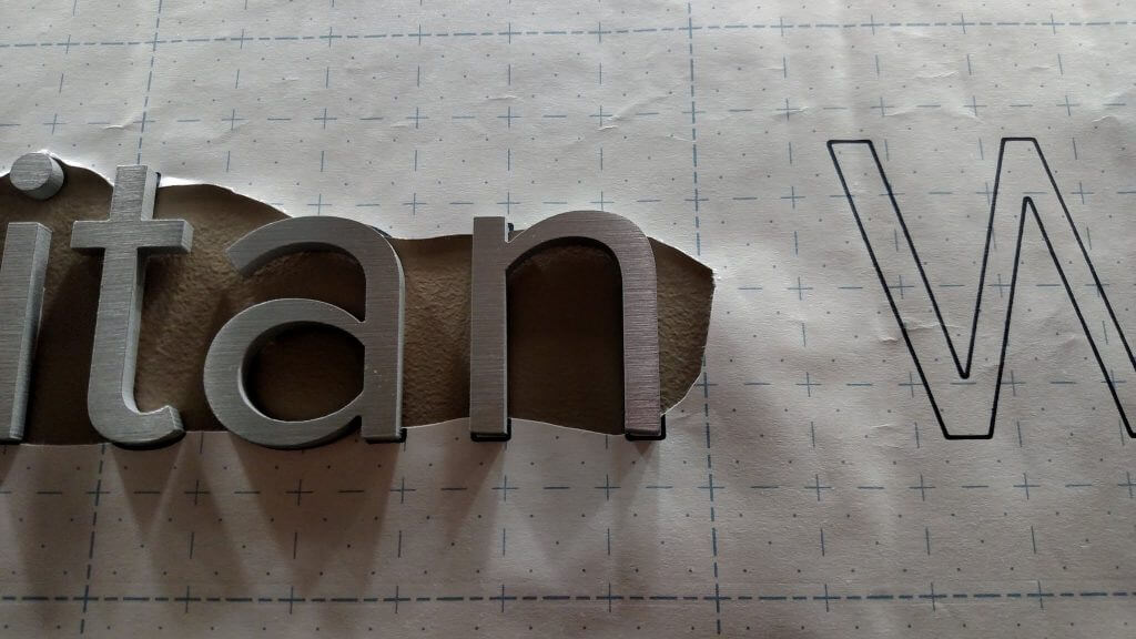 paper pattern used for installation dimensional letters