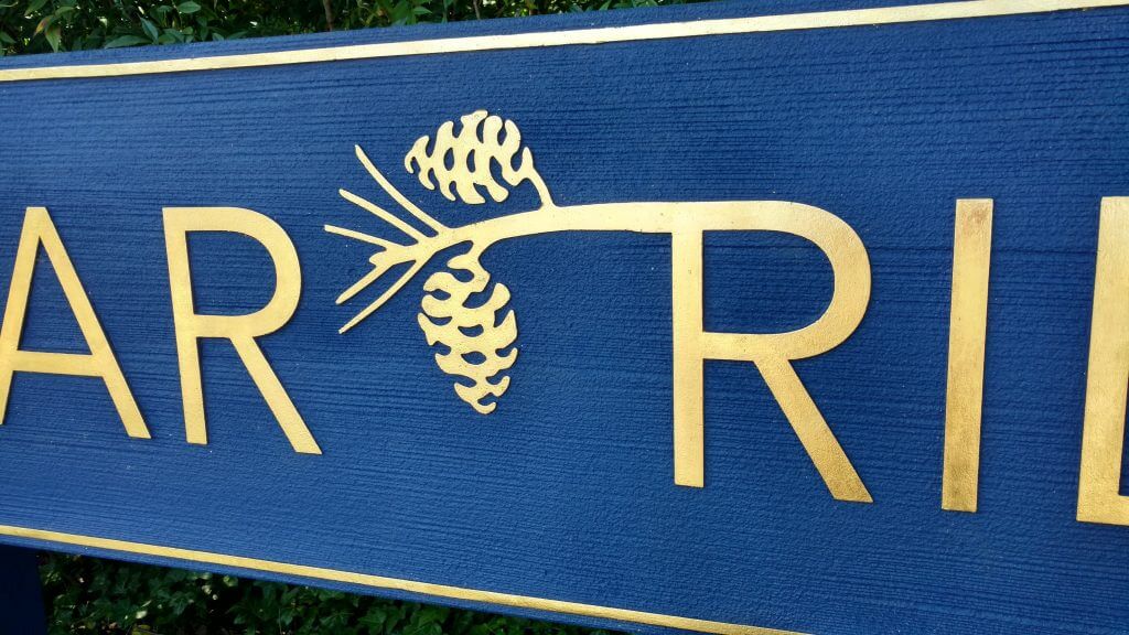 high density urethane sign for cedar ridge community entrance