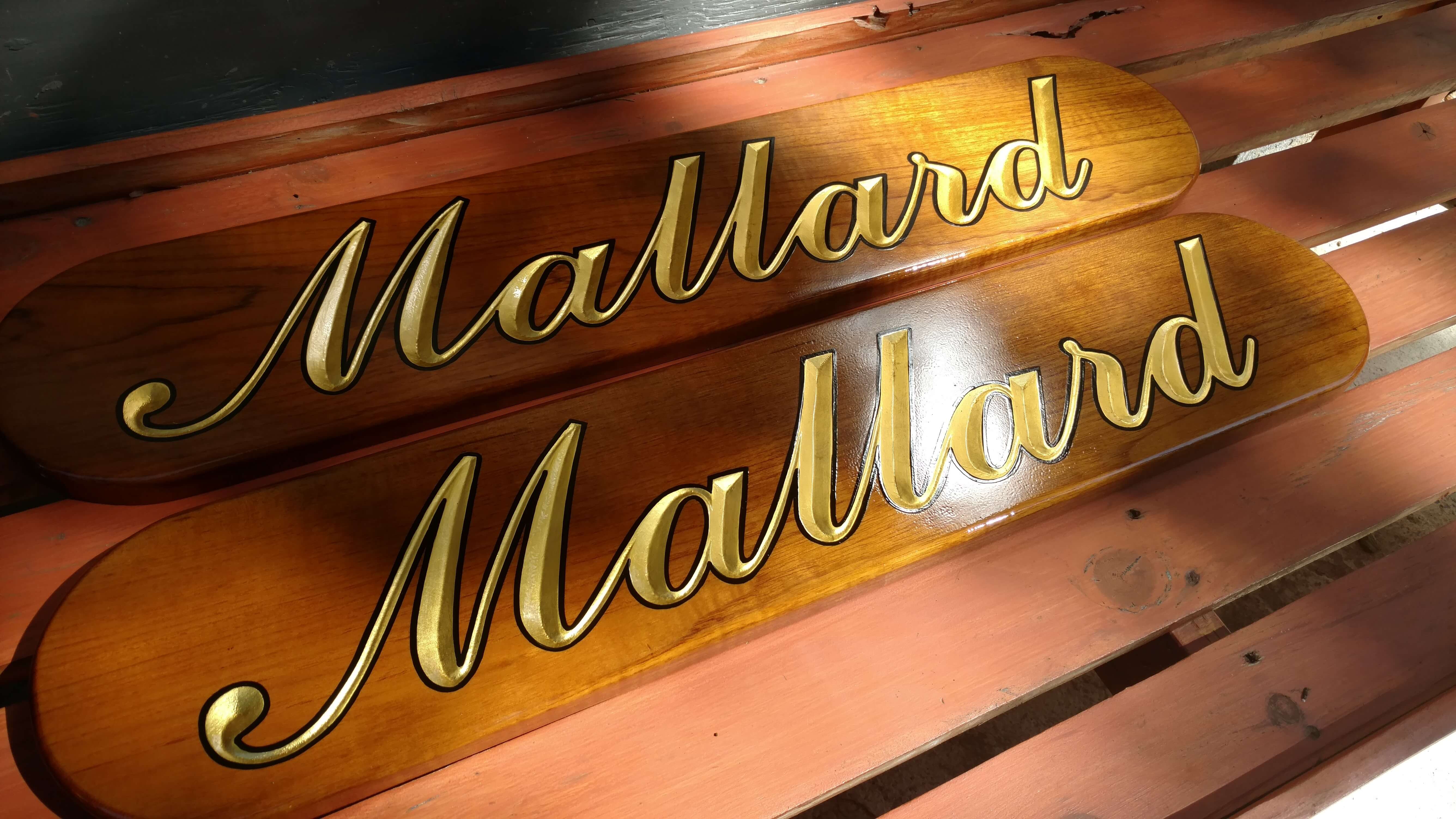 Teak Boat Nameplates - Mady by Designs & Signs
