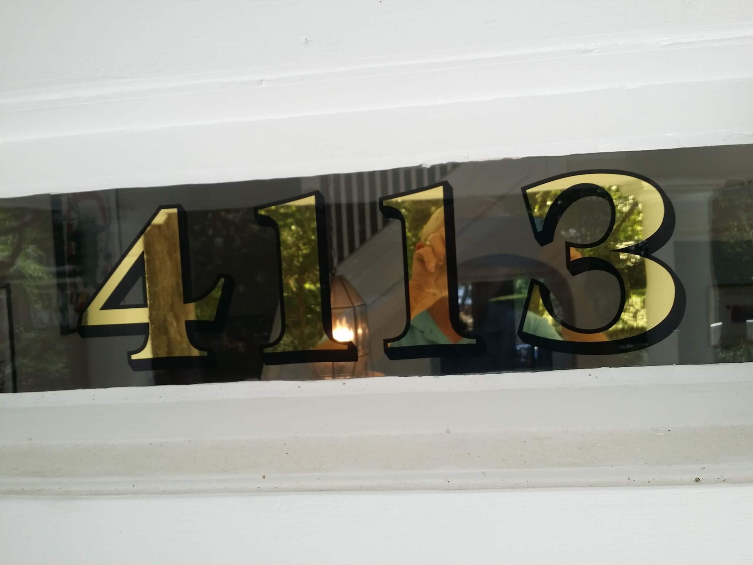 Americana Gold Leaf Numbers on a Washington DC Transom