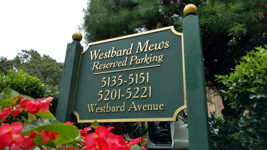 high density urethane - a routed sign for westbard mews bethesda maryland
