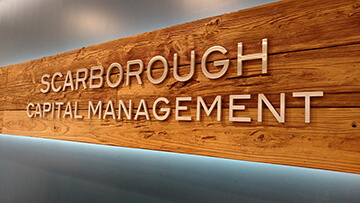 Brushed Steel Letters at Scarborough Capital Management