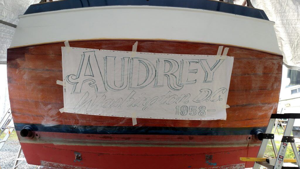 pounce patterns used for a gold leaf boat name