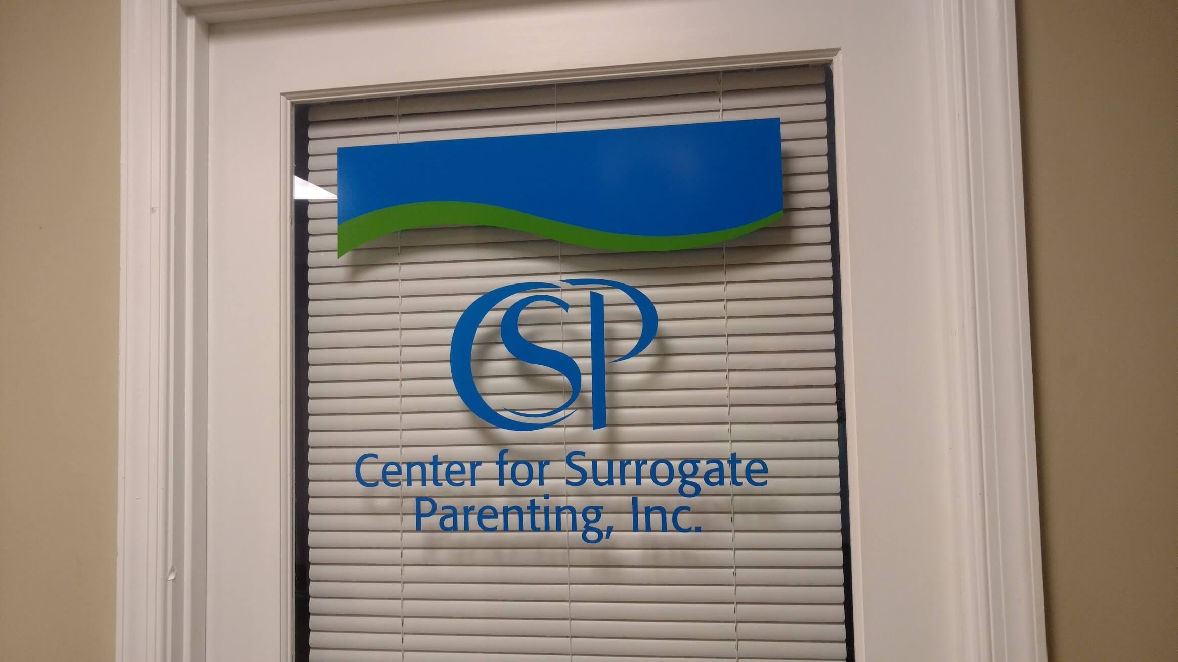 Vinyl Logo / Glass Door Lettering at CSP Office in Annapolis.