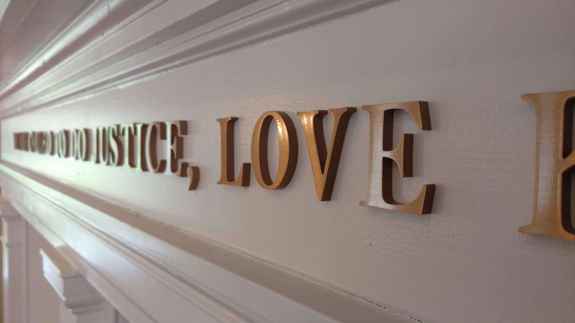 Bronze Lettering, Perfectly Installed at Annapolis First Presbyterian.