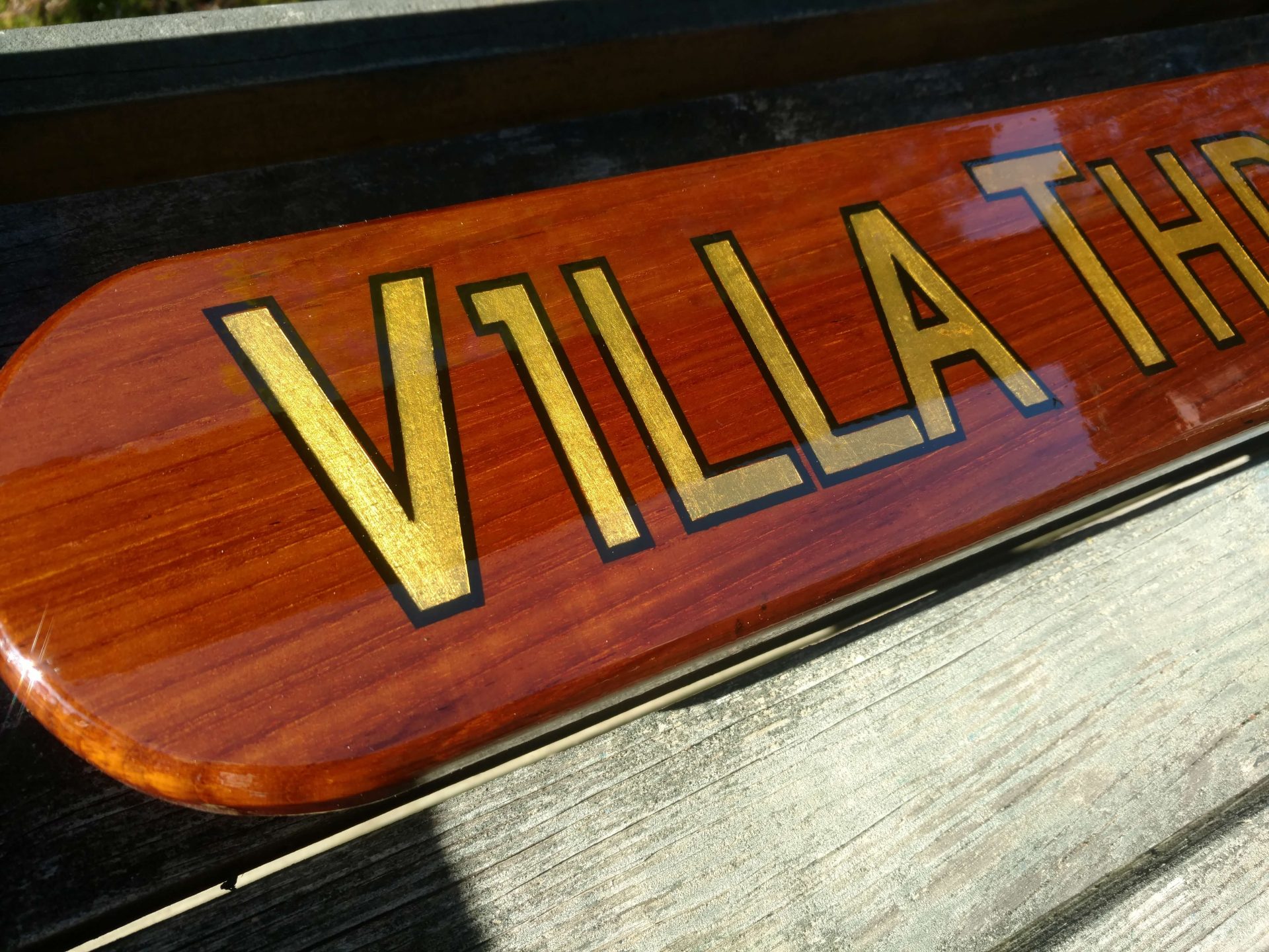 quarterboards with gold leaf lettering