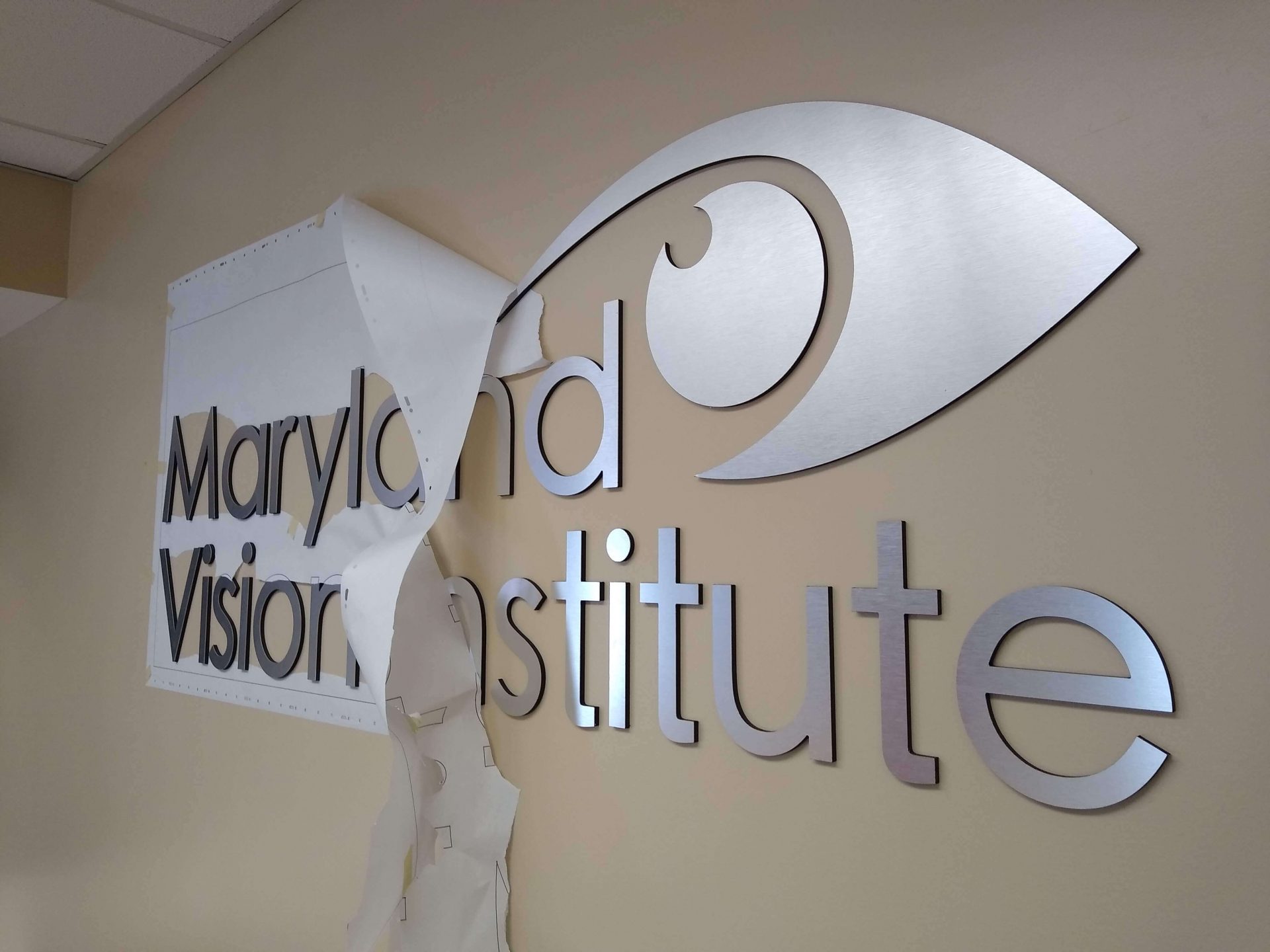 Brushed Metal Logo for Maryland Vision Institute