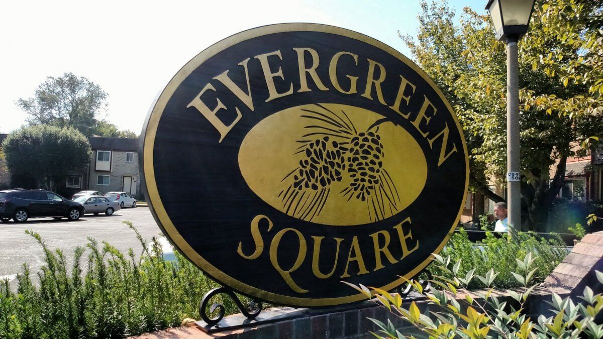 Custom Cedar Signs Evergreen Square Made by Designs & Signs