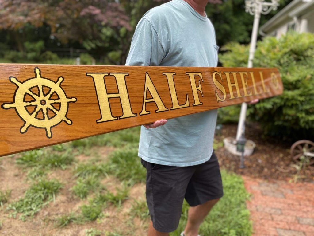 Quarterboard Boat Signs Half Shell Designs Signs