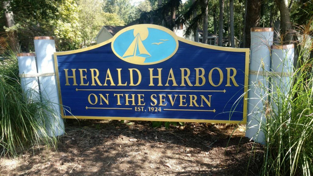 Nautical Theme Entrance Sign at Herald Harbor