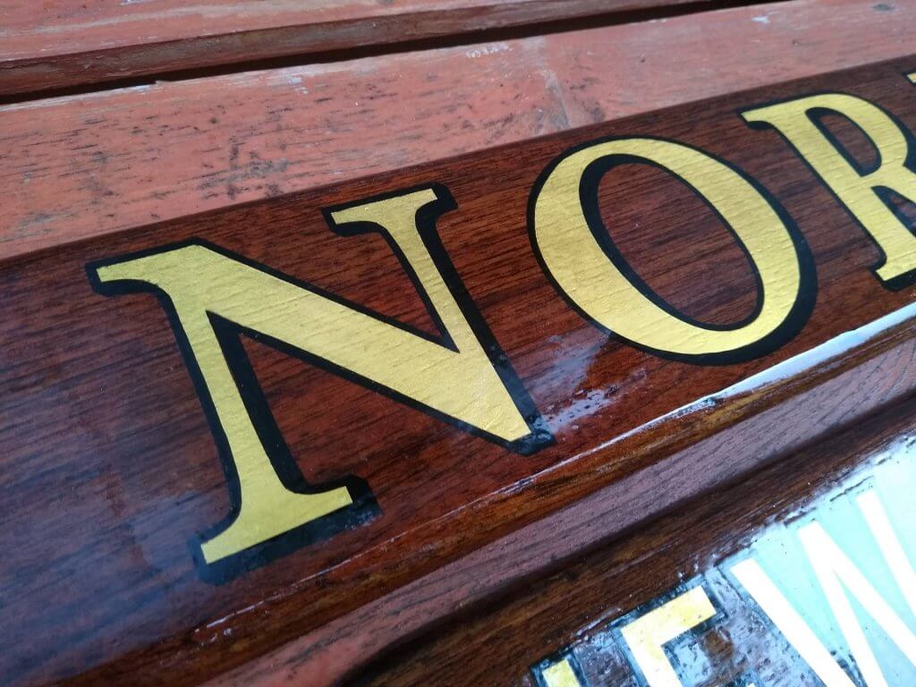 wooden boat name plates - noreen