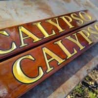 Carved teak name boards