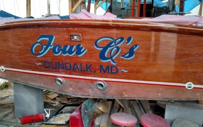 hand-painted boat lettering