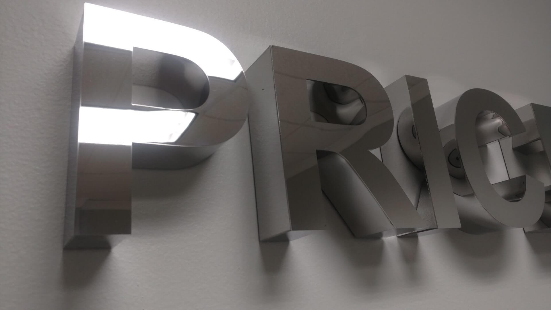 polished stainless steel letters