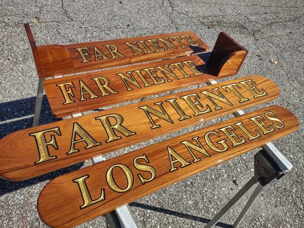 quaterboard signs made of teak