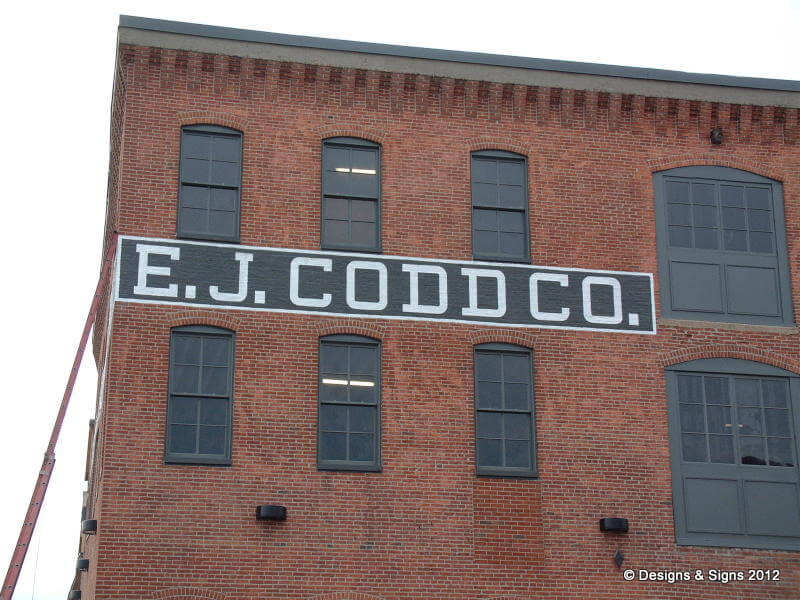 Historic building mural - EJ Codd Co Historic building mural painted by hand on the EJ Codd building in Baltimore