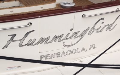 Burnished Silver Leaf Boat Name: Hummingbird on a Fleming
