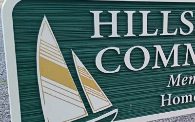 Community Pool Sign: Routed HDU with Gold Leaf Sailboat