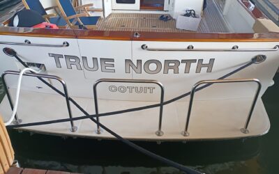 Fleming 55 Boat Name: True North in Burnished Silver Leaf